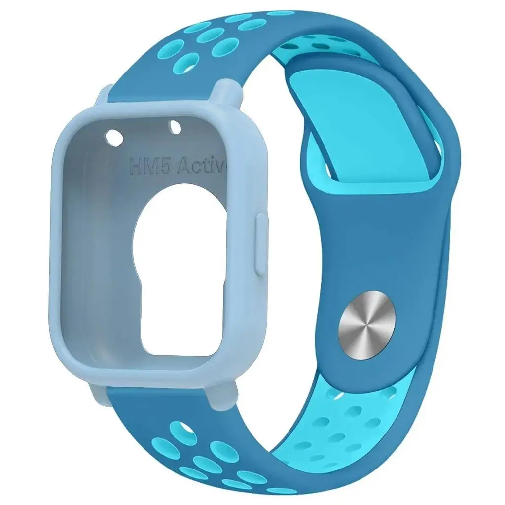 Two-Tone Breathable Sports Silicone Band with Soft Hollow Protector