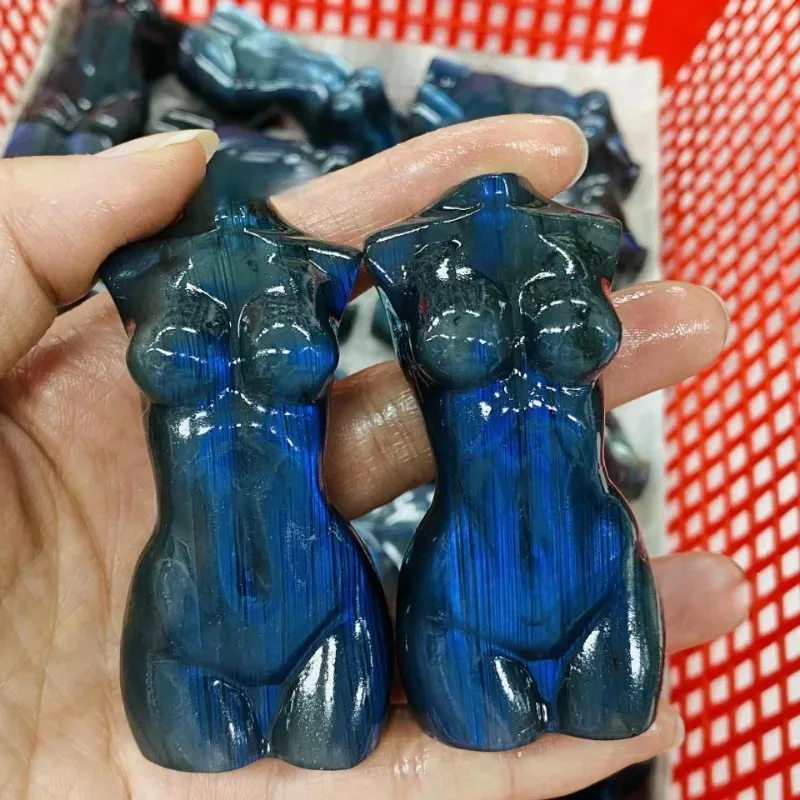 

70mm Natural Model Statue Handmade Female Body Carved Crafts Figurine Healing Crystal Ornament Room Decor