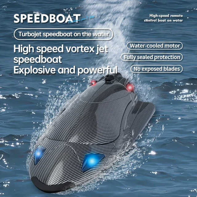 FY011 RC Speedboat High Speed Vortex Jet Explosive Powerful Speed Boat 2.4G Remote Control with Water Cooled Motor Watercraft 1