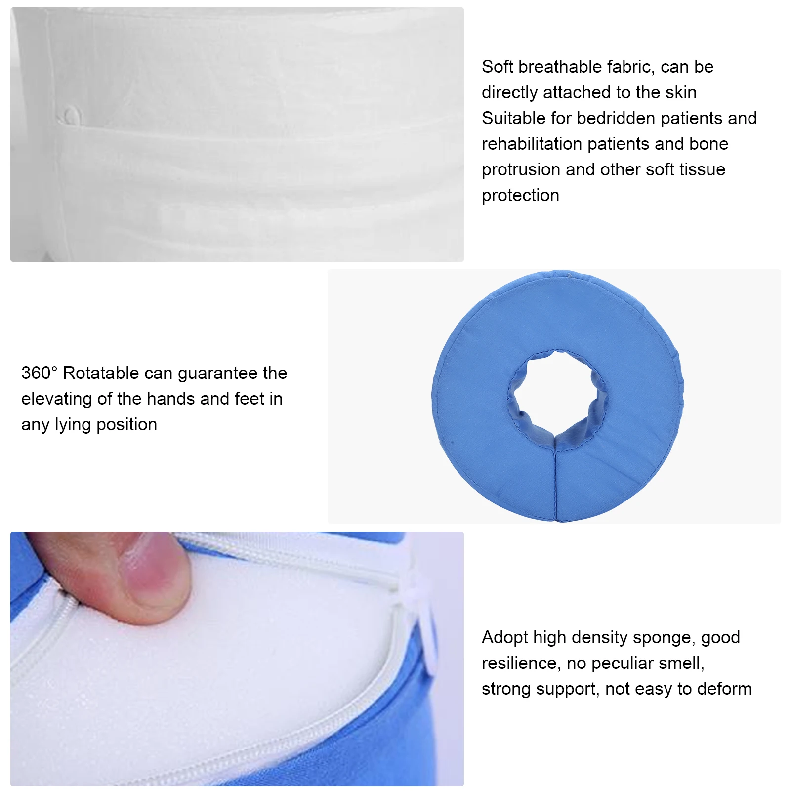 Round Shape Anti‑Bedsore Cushion Breathable Leg Rest Foam Elevating Pad Pillow Elderly Bedridden Patient Ankle Swelling Relief 6