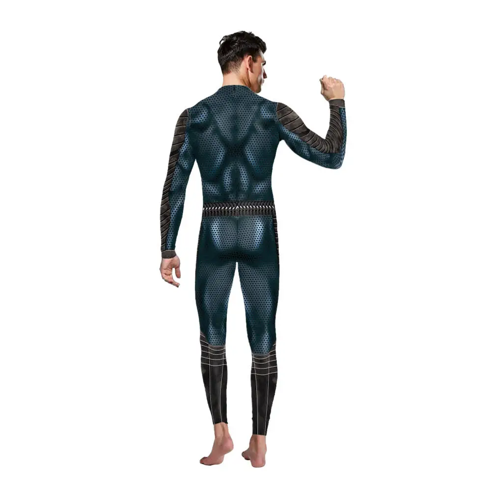 [You're My Secret] Movie Aquaman Cosplay Jumpsuit Men Jumpsuit Halloween Muscle Cosplay Costumes Role Playing Dress Up Outfit