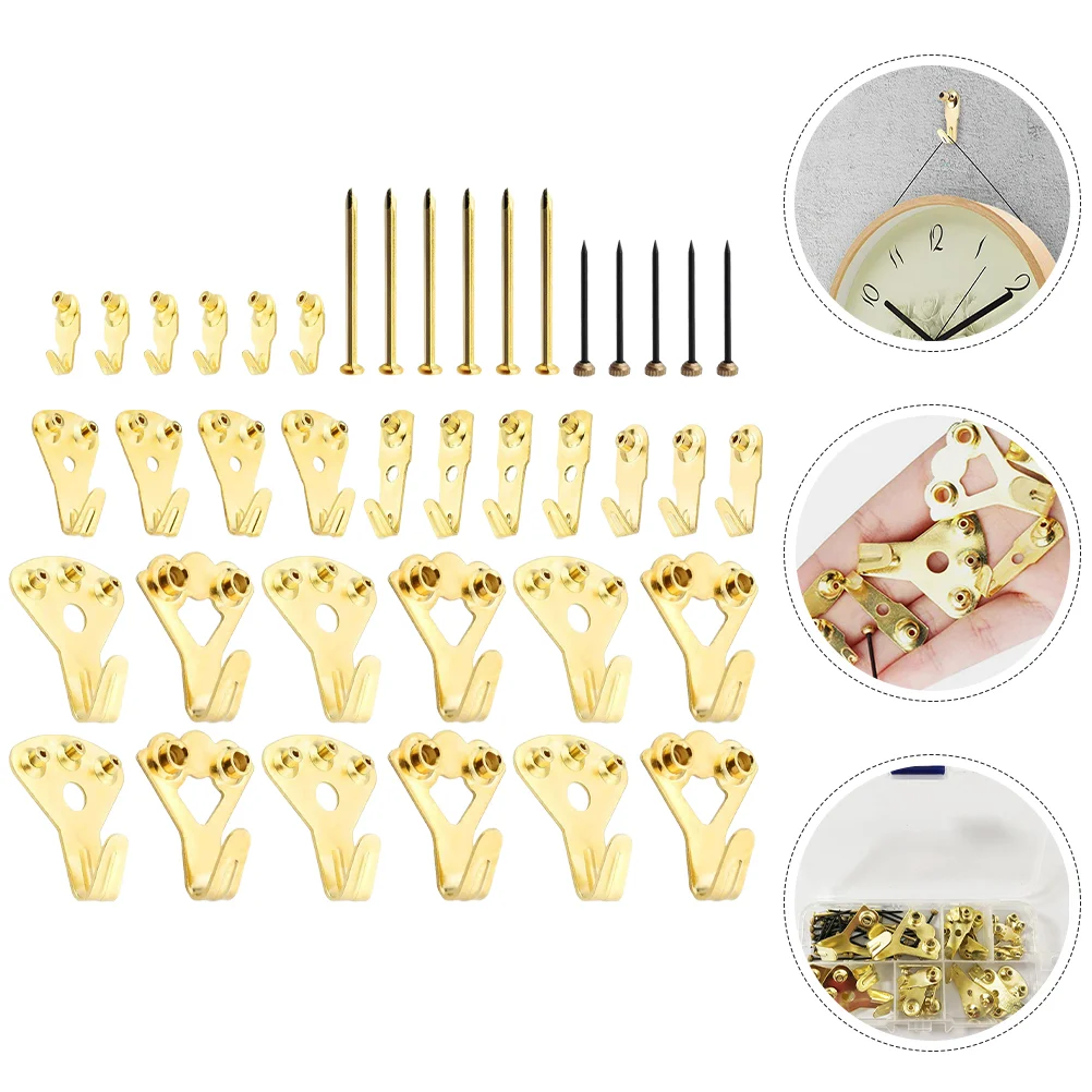 

1 Set Photo Frame Hooks Metal Picture Frame Hangers Paintings Hooks for Gallery Work