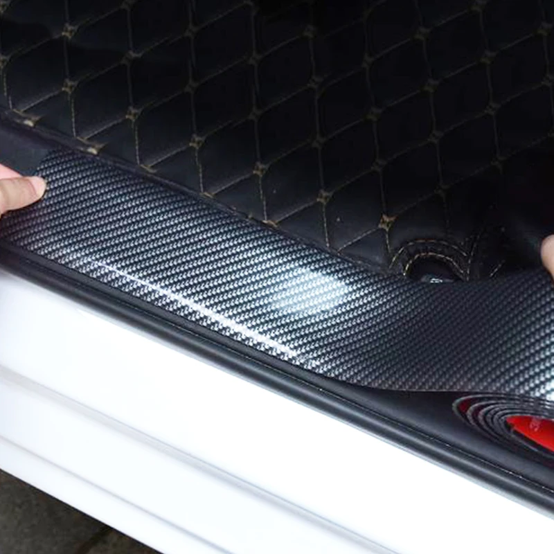 Car Bumper Strip Car Styling Carbon Fiber Mouldings Strip Bumper Decorative Strips Adhesive Door Sill Protection Trim 1M