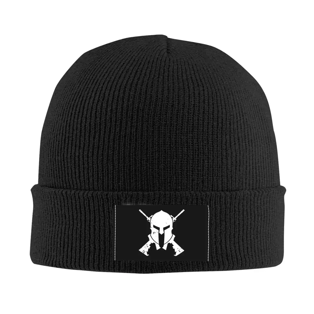 

Spartan Helmet With Crossed Rifles Skullies Beanies Caps Men Women Unisex Hip Hop Winter Warm Knitted Hat Adult Bonnet Hats