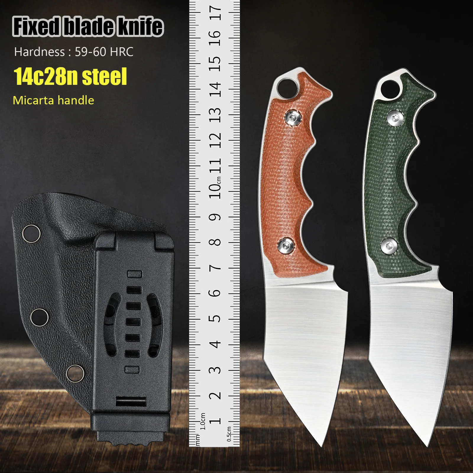 

14c28n Steel Tactical Survival Knives EDC Utility Self Defense Fixed Blade Knife Small Outdoor