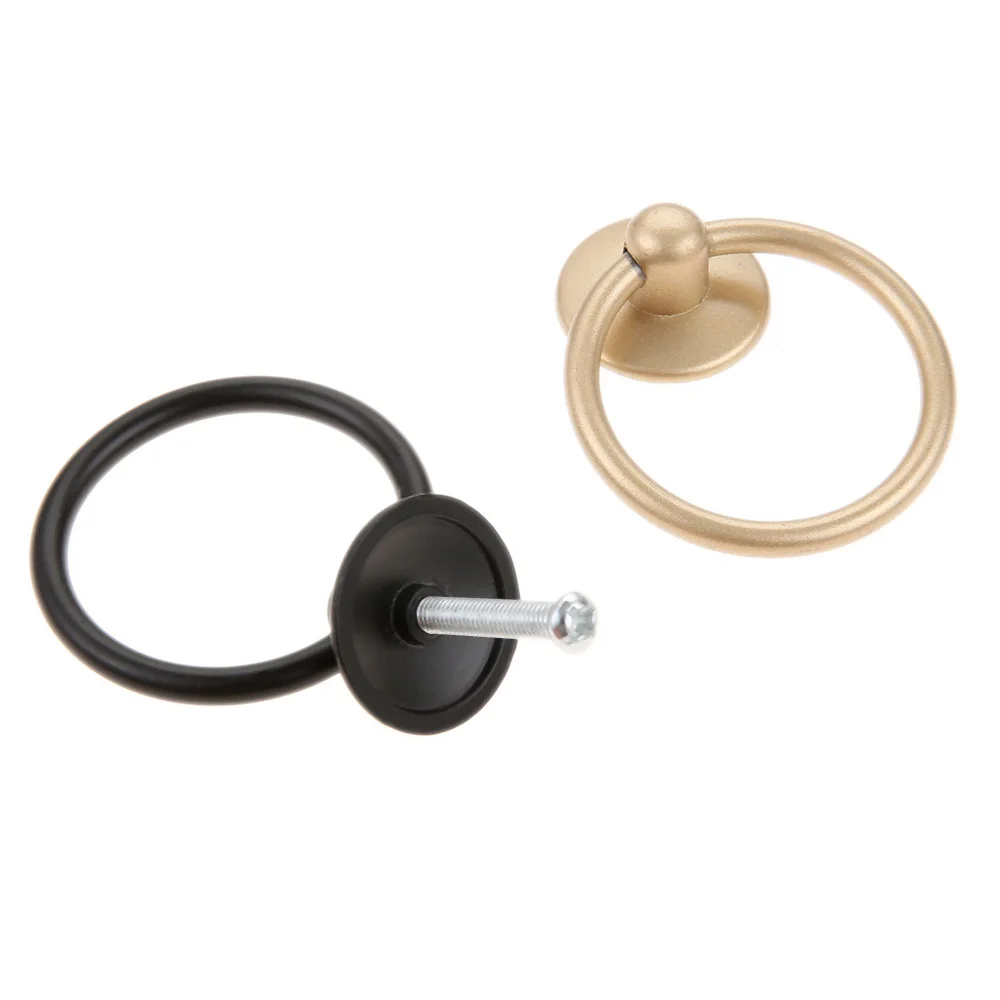 Furniture Door Ring Pulls Handle Knob Jewelry chest Cabinet Dresser Drawer Handles Antique Bronze/Black/White/Silver/Gold/Chrome