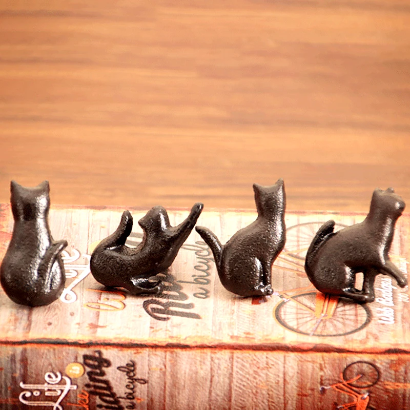 Description Picture 2 of item1Pcs Cat Shape Handle Iron Black Kitten Single Hole Pulls DIY Drawer Cabinet Wardrobe Knobs Home Furniture Handles Decoration