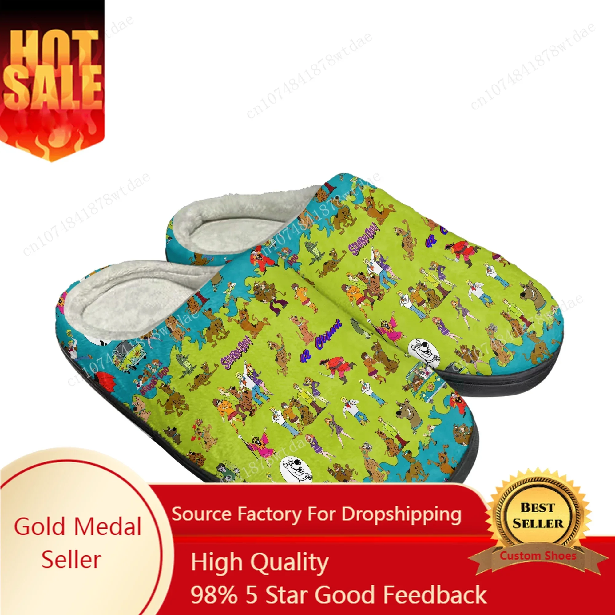 

D-Dooo Anime Cartoon Comic Dog S-Scoobyss Home Cotton Slippers Men Women Boy Girl Plush Bedroom Keep Warm Shoes Custom Slipper