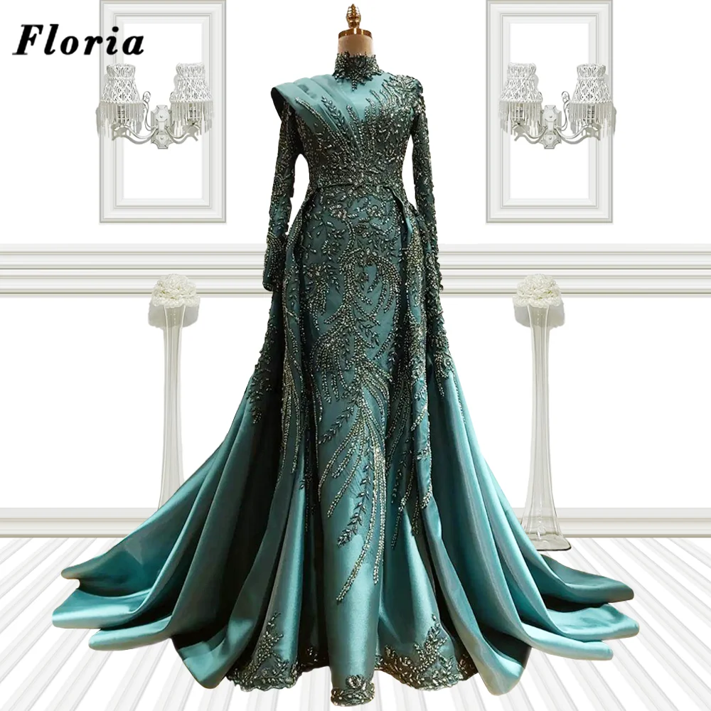 

Coutures Long Sleeves Celebrity Dresses Vestidos De Fiesta Middle East Lace Beading Evening Wear Prom Dress Arabic Party Gowns