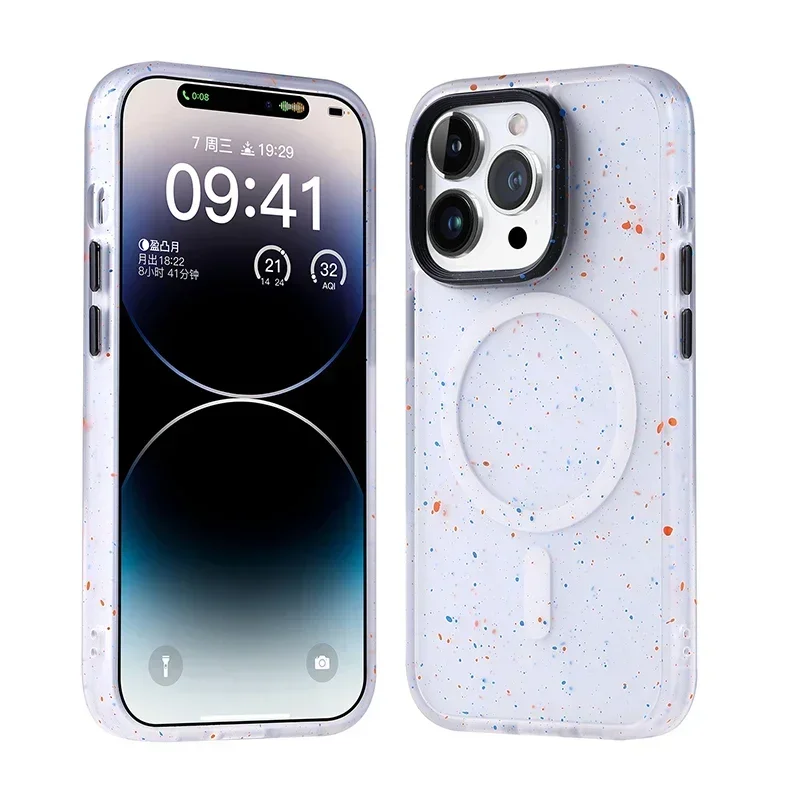 For iPhone 14 Pro Max Capa Celular ELVEV Shockproof Matte PC + TPU Magnetic Case for Magsafe Funda for iPhone 13 Pro Max