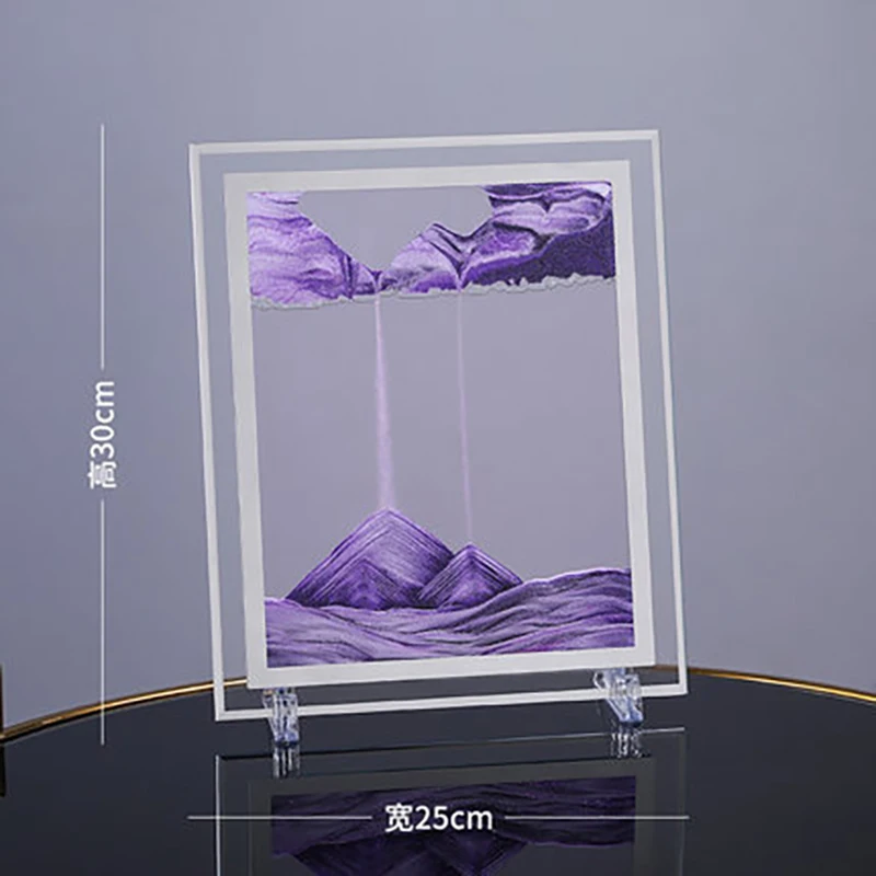 Moving Sand Art Picture Round Glass 3D Deep Sea Sandscape In Motion Display Flowing Sand Frame Sand Painting 