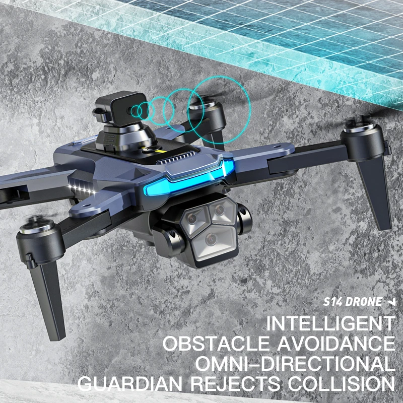 S14 4K 듀얼 카메라 브러시리스 모터 장착 접이식 RC 드론, 광학 흐름 120 ° 전기 렌즈, 360 ° 플립 고도 유지 UAV