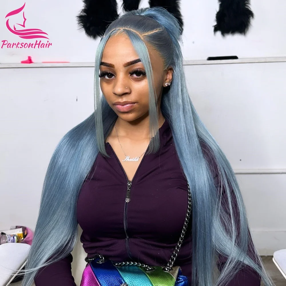 Human Hair Wig Lace Front Wig Human Hair Wigs Front Lace Wig Wear Go Glueless Wig 13*4 13*6 HD Lace Frontal Wig Straight Silver Grey 613 HD Lace Front Colored Human Hair Wigs For Women