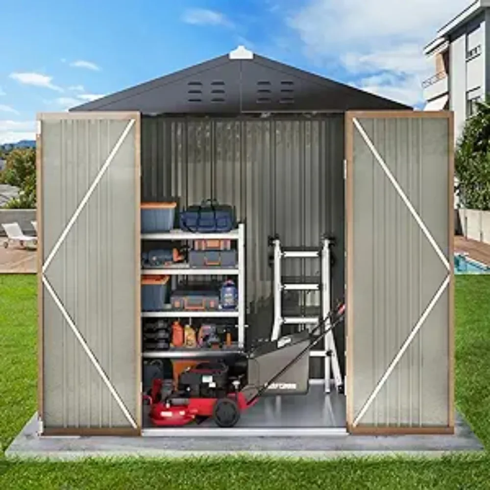 

Outdoor Storage Shed With Floor 6x4 FT Utility Tool Shed Storage House With Lockable Door Tent Tiny House Mobile Home Garden