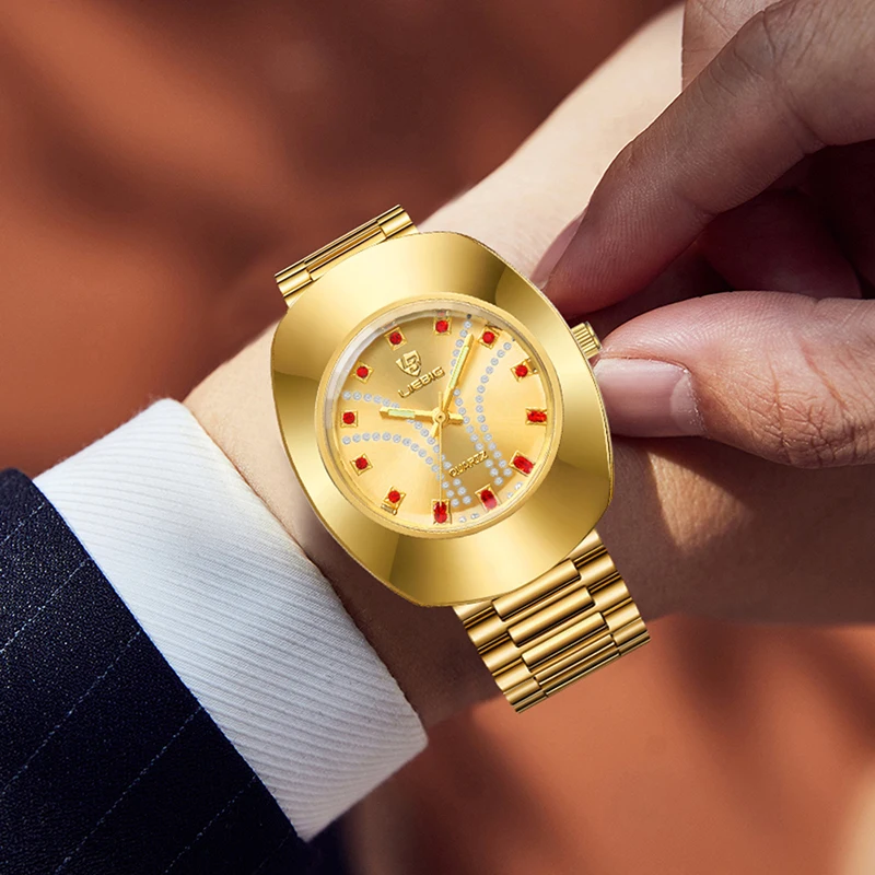 New Fashion Ladies Watch Top Brand Casual Japanese Quartz Watches Gold  Stainless Steel Waterproof  Women Male Clock Wristwatch 3
