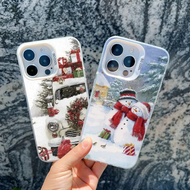 Weihnachtlicher Schneebaum Handyhülle für iPhone 17 16 Pro Max 15 14 13 12 11 Pro Max Mini 15 14 Plus Stoßfeste Laser-Rückabdeckung Funda – Detail 13