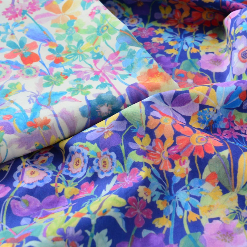 145x50cm-60s-cotton-fabric-plant-flower-printing-summer-pastoral-women