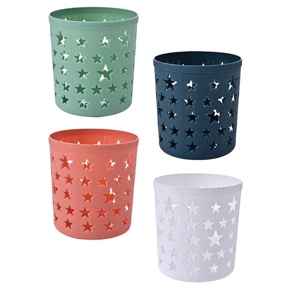 4Pcs 데스크탑 스토리지 버킷 속이 빈 다섯개 별 모양 펜 홀더 장 다목적 정리함 문구 브러쉬