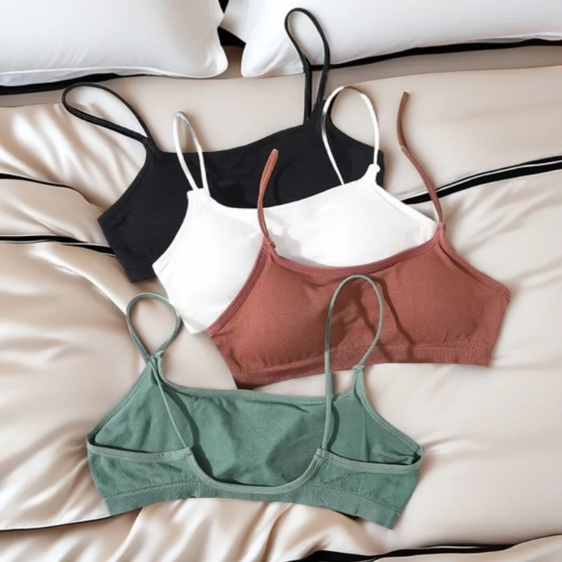 Women Lingerie Bra Tube Tops Seamless Low Back Square Neck Crop Backless Bandeau with Removable Pads