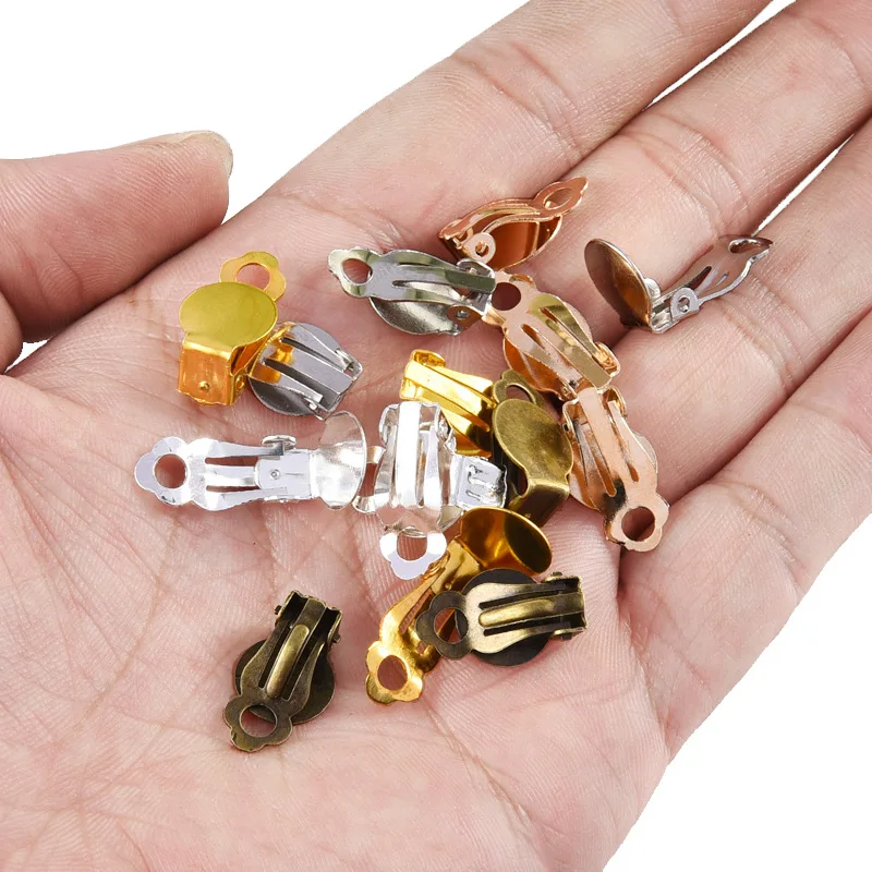 20 pieces/pack, multi color invisible earless ear clip, frog clip, handmade DIY earring accessories