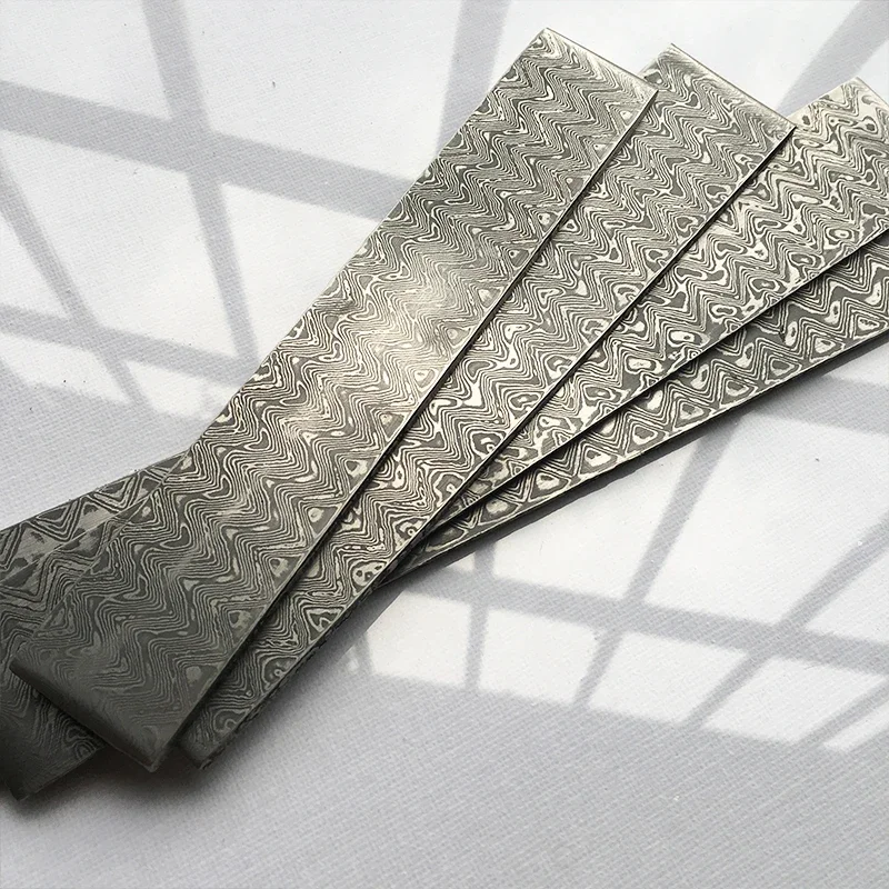 Wave Pattern Damascus Steel VG10 Sandwich for DIY Exquisite Knife Making Has Been Heat Treatment Steel Knife Blade Blank Tyseek 5