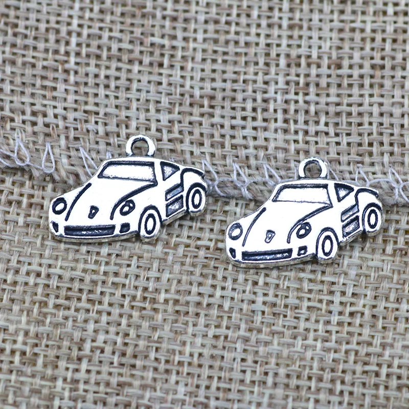 

20 Pieces 20*14mm Mixed Alloy Antique Silver Color Cool Car Charms Bracelet Keychain Pendant Accessory For DIY Jewelry Making