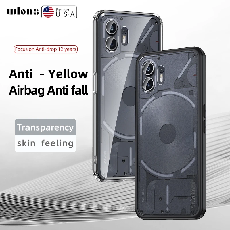 

funda For Nothing Phone 2 Case Crystal Clear Hard PC Shockproof Camera Protection Transparent Cover for Nothing Phone2 ケース