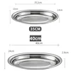 1Pcs 304 Stainless Steel Plate Oval Fish Dish Dinner Dessert Food Sushi Snack Steaming Fruit Dish Household Restaurant Tableware 6