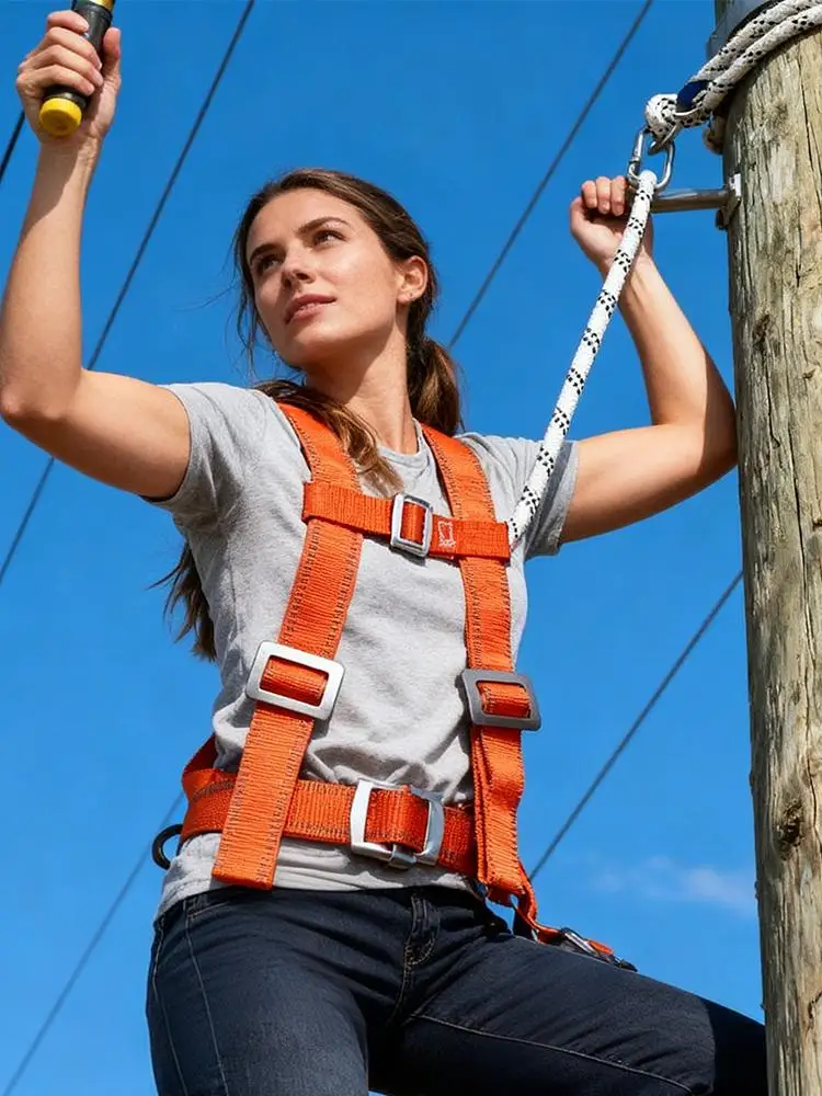 Adjustable Double Harness Safety Belt for Fall Protection in Cleaning & Construction
