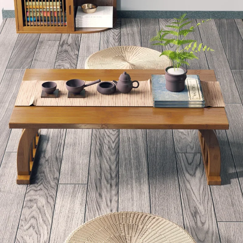 Simple Chinese-style Bay Window Small Coffee Table Tatami Balcony Bamboo Tea Table Low Sitting on the Floor Home Furniture