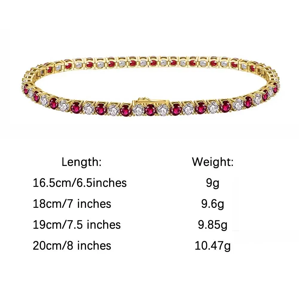 سوار تنس فاخر مرصّع بحجر أزرق