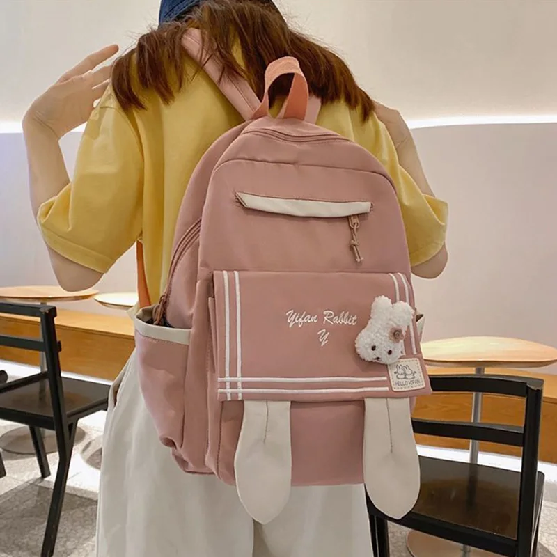 

Large capacity Kawaii Rabbit women backpack Japanese Harajuku ulzzang high school student school bag Teenage girls Casual bags