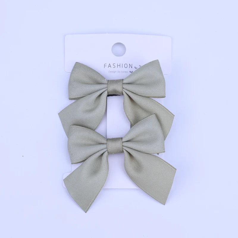 2 teile/satz neue süße feste Band Bowknot Haars pangen für Baby Mädchen handgemachte Schleifen Haarnadel Haars pangen Kopf bedeckung Kinder Haarschmuck – Detail 7