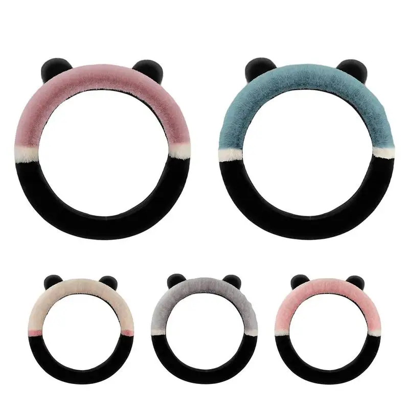 

Car Cute Steering Cover Ear Shaped Soft Auto Anti Skid Steering Wheel Cover Lovely Fluffy Steering Wheel Protector For car truck