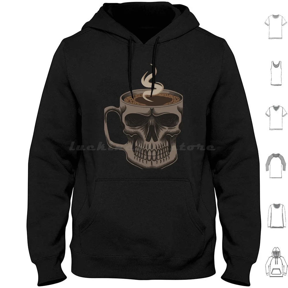 

Coffee Glass Skull Hoodie cotton Long Sleeve Sugar Skull Coffee Coffeecup Coffee Designs Coffee Ideas Cute Sugar Skull