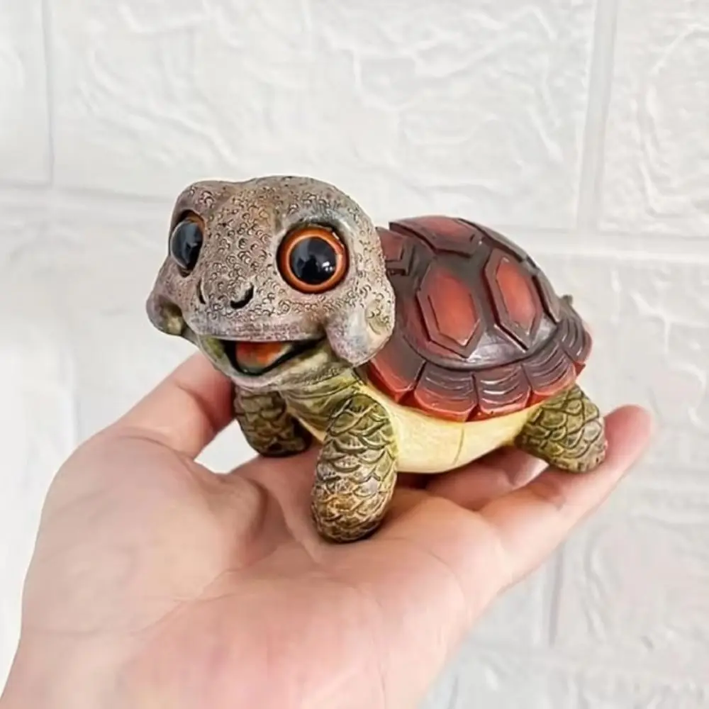 Collectible Big Eyed Turtle Ornament Crafts Cartoon Sea Turtle Figurine Lucky 10.5cm Marine Life Ornaments Children Gifts