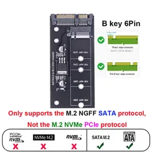 M.2 NGFF SSD-SATA 3 3.0 어댑터 카드 변환기 B B&M 키 프로토콜 솔리드 스테이트 디스크 드라이브 2230 2280 2242
