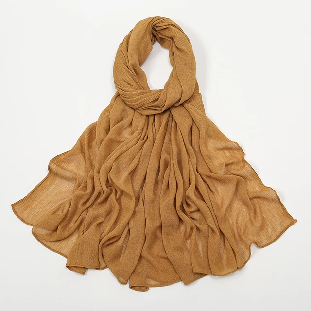 107734-dc7e34.jpg Nouveau Hijab en rayonne froissé pour femmes, écharpe musulmane, châles longs, Turban islamique solide, bandeau Heascarf, bandeau Ramandan