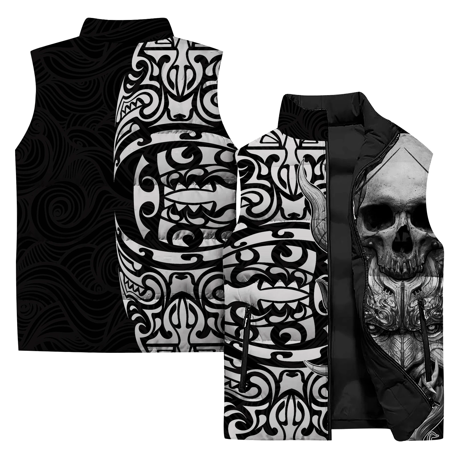 thumbnail image 5 of Nueva chaqueta sin mangas de invierno para hombre, chaleco con estampado de arte abstracto en 3D a la moda, chaqueta para deportes al aire libre, senderismo, nieve, chaqueta para hombre, cortavientos, 5 of 5