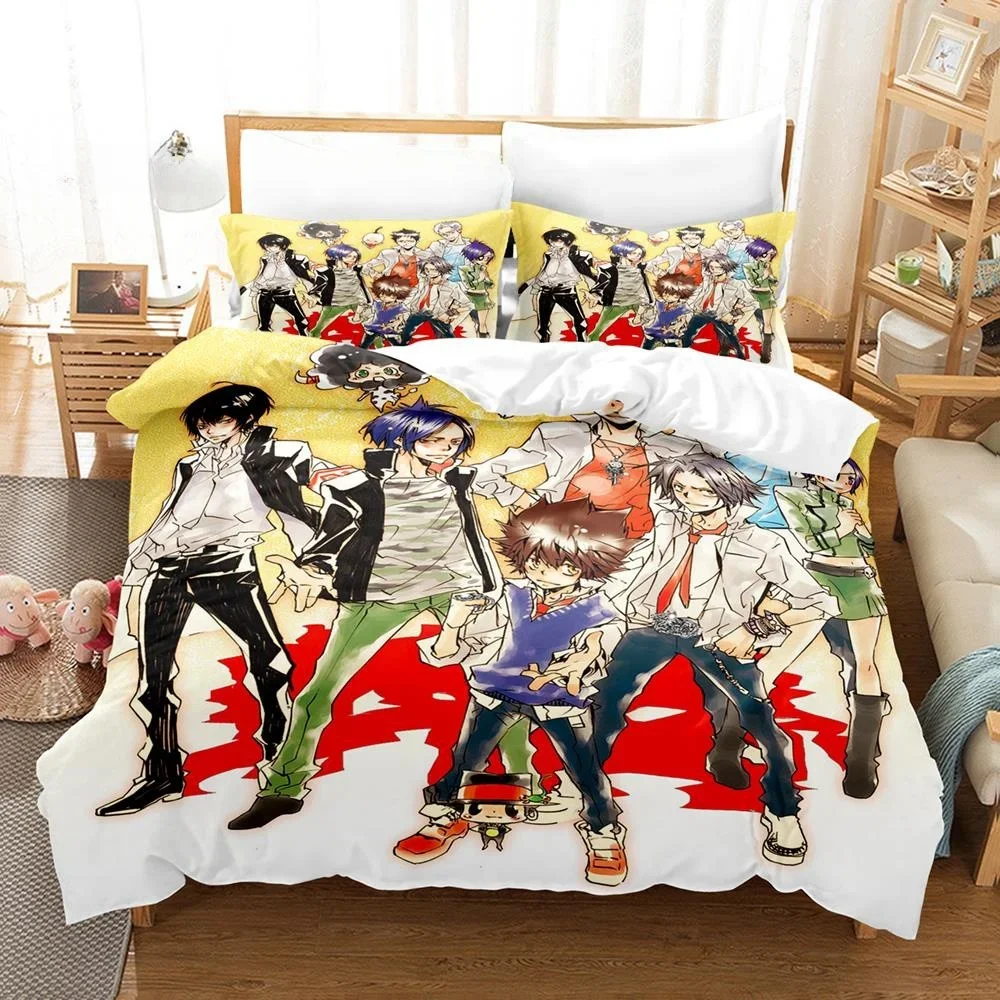 New 3D Anime HITMAN REBORN Bedding Set Single Twin Full Queen King Size Bed Set Adult Kid Bedroom Duvet Cover Sets Home Textiles