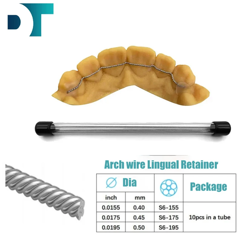 

10Pcs/Pack Dental Orthodontic Arch Wire Lingual Retainer Wire Stainless Steel Flat Plate Twist Wires For Ortho Bracket