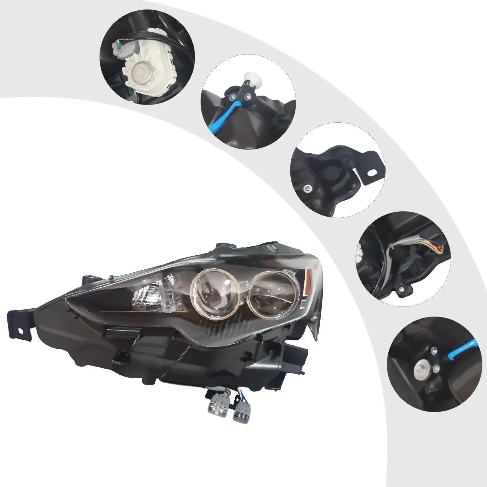 왼쪽 운전자 측 헤드 라이트 LED 헤드 램프 LH Lexus IS250 IS350 2014 2015 2016 높은 광 투과율 검정색 하우징