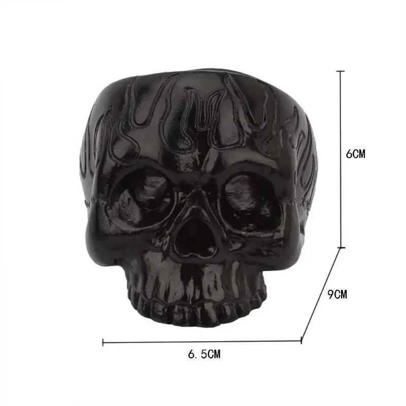 Creative Black Skull Candlestick Halloween Decorative Candlestick Home Skeleton Candlestick Resin Ornament Halloween Decoration