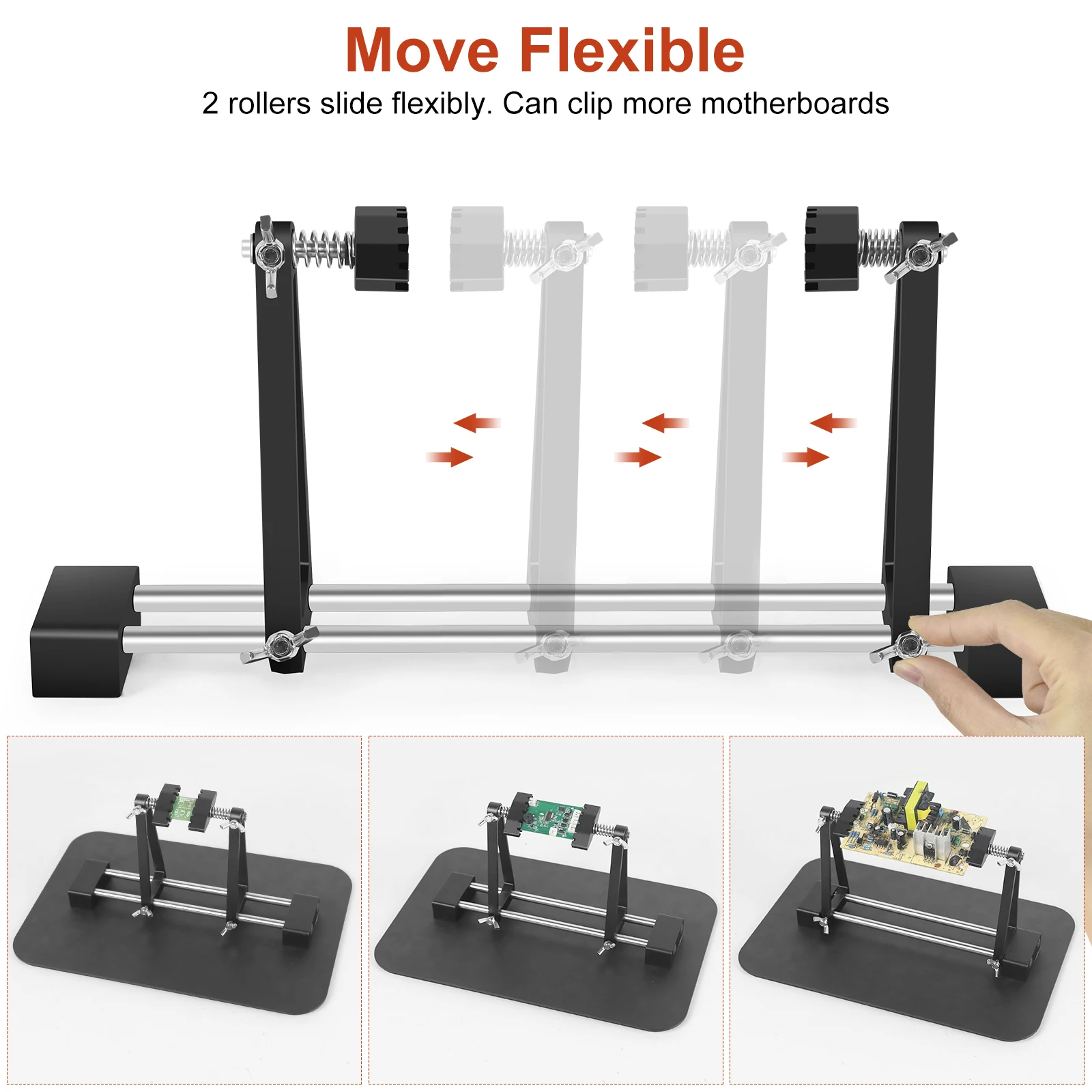 NEWACALOX morsetto per PCB mobile supporto per circuito ruotato a 360 ° base magnetica strumento di saldatura per saldatura a mano di terza mano