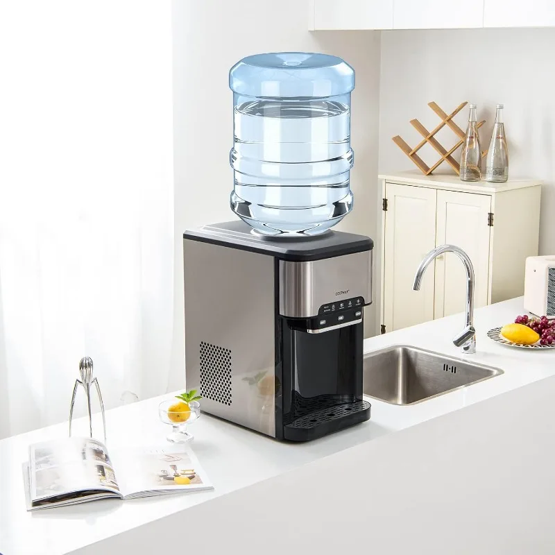 Costway 3-in-1 Water Cooler Dispenser with Ice Maker