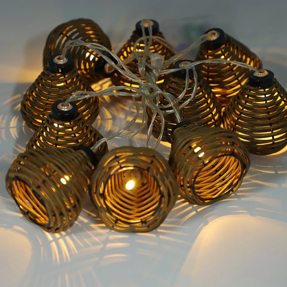 10pcs Rattan Light String LED Lamp Balls Battery Operated Fairy Light For Wedding Home Party Decor creative cloth led light string 4m battery operated lamp string home indoor decor light for halloween holiday party