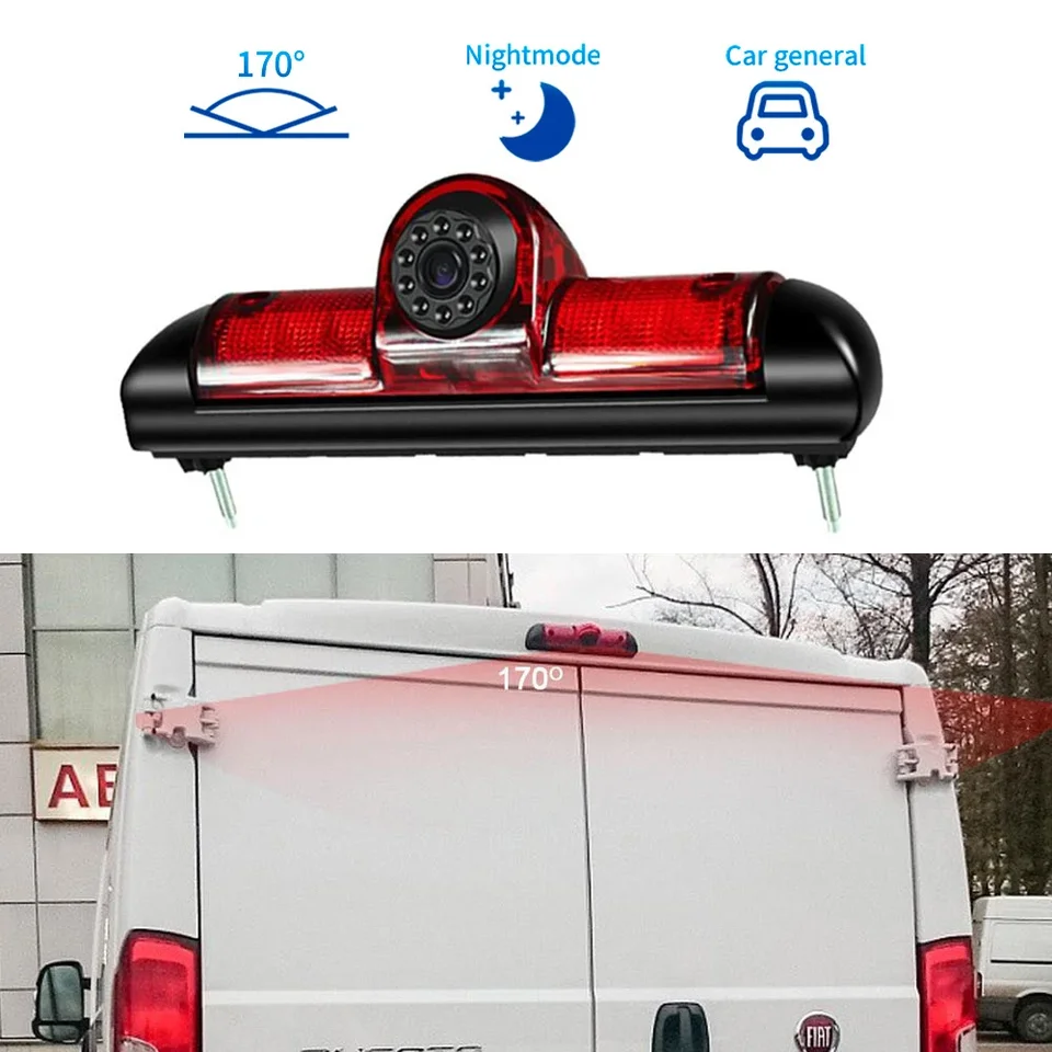 Cámara De Reversa Universal Con Visión Nocturna Para Furgoneta, Autocaravana O Vehículo Comercial – Cableada, Blanca