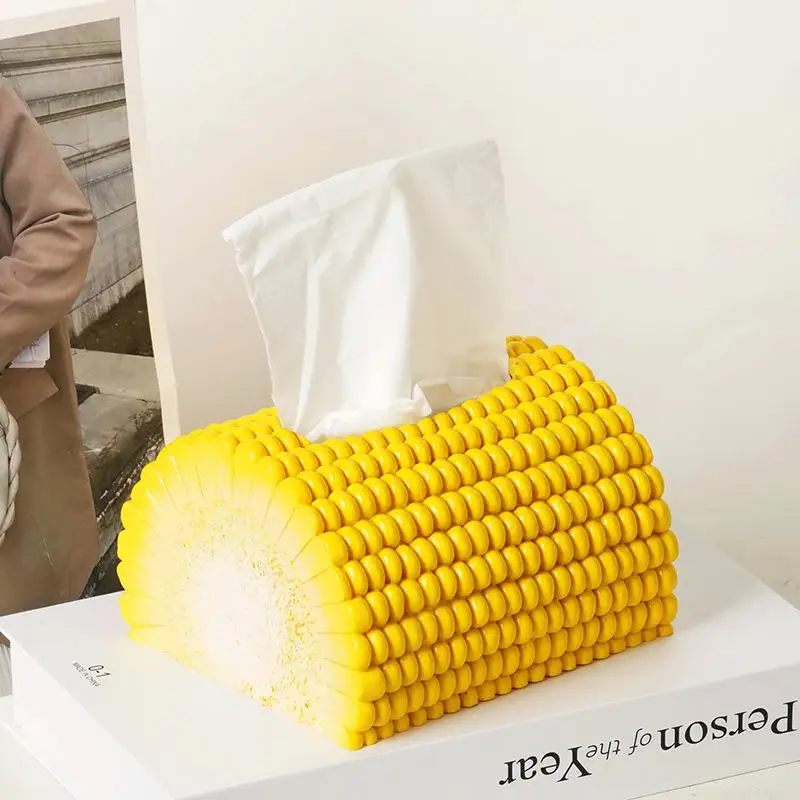 

1Pc Creative Modern Chinese Style Cute Corn Shaped Tissue Box Living Room Tabletop Multi-Function Decorative Tissue Box