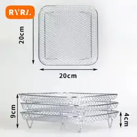 3-layers Air Fryer Rack Stainless Steel Stackable Grid Grilling Rack For Air Fryer Basket Tray Outdoor Camping Cooking Supplies 1