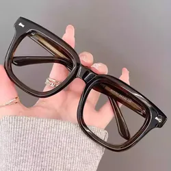 Fashionable Oversized Women's Eyeglasses with Thick Frames (Dark Green)